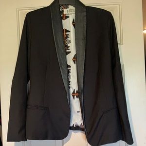 Black Blazer with faux leather lapels